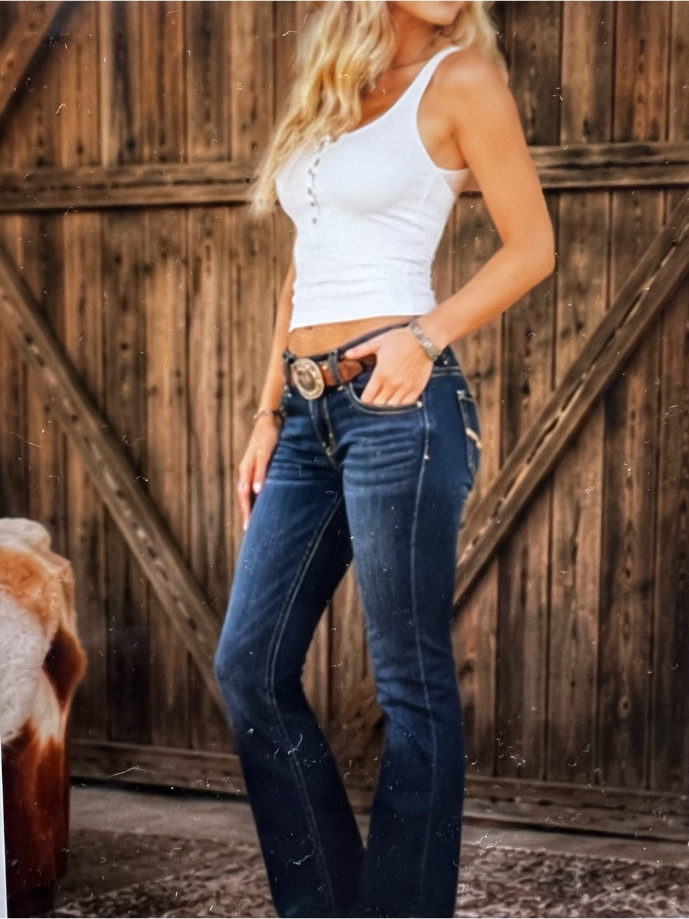 BKE Indigo Bootcut Jeans with Faded Detail - Picture 2 of 11